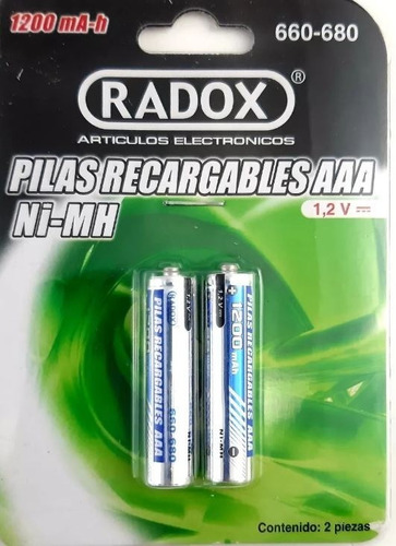 Baterias Recargables Aaa 1200mah Paquete De 2 Radox