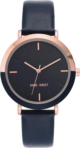 Reloj Mujer Nine West Cristal Mineral 36 Mm Nw/2346rgnv