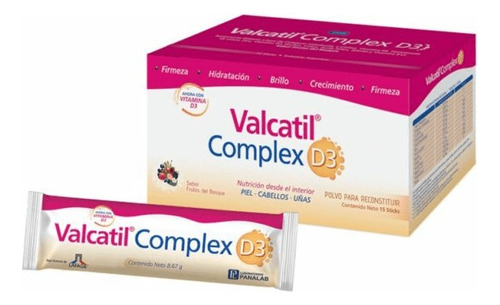 Suplemento Valcatil Complex D3 Sticks X 15 U Sabor Sin Sabor