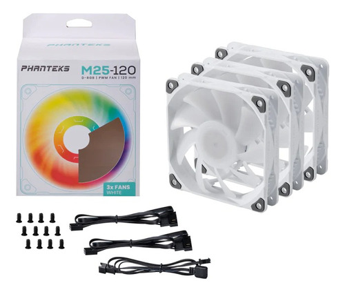 4 Ventiladores Phanteks M25-120 Rgb Blanco