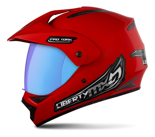 Capacete Corrida Novo Liberty Mx Pro Vision Viseira Camaleão