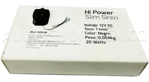 Sirena Alambrica Para Carro Y Moto Slim Extreme Sirslim 12v