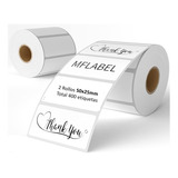 Etiquetas Adhesivas Impresoras Portátiles 50x25mm X2 Rollos