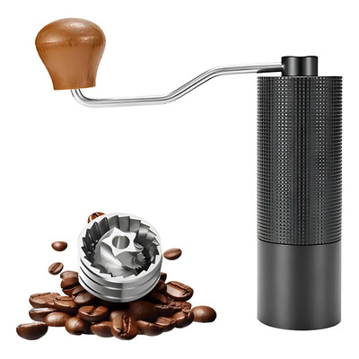 Molinillo De Café Manual Ajustable Luvan Acero Inoxidable 27 Configuraciones,molinillo De Café Manual De Rebaba Cónica De Acero Inoxidable Con Configuración Ajustable Y Doble Rodamiento,espresso Negro