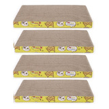 Packx 4 Rascador De Carton Para Gato  + Catnip Hierba Gatera