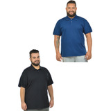 Kit 2 Polo Piquet Masculina Plus Size Fenomenal