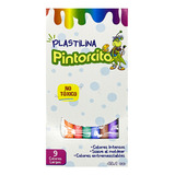 Caja De Plastilina Escolar Pintorcito X 9 Colores Largos