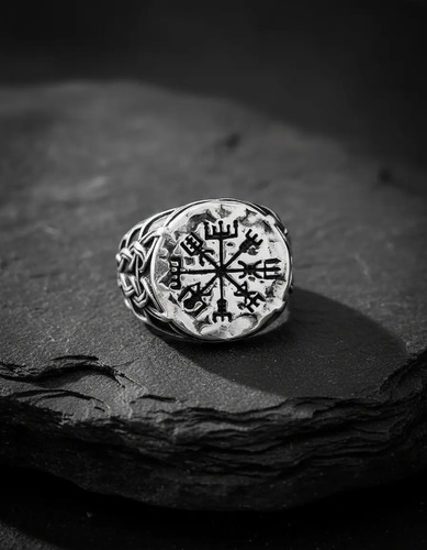 Anel Bússola Viking Vegvísir | Parcelamento sem juros
