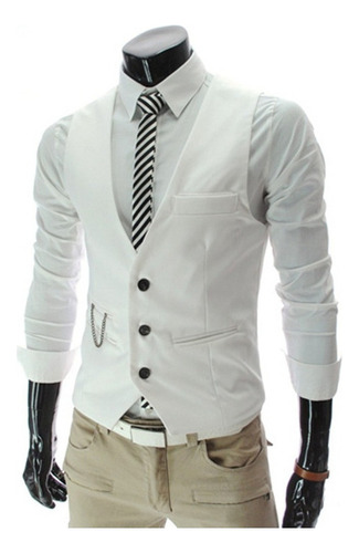 Generic, Trajes Camisa Tipo Saco Chaleco Slimfit Cadena