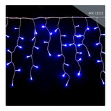 Cascata 400 Leds Azul Fixa 8 Funções 110v 220v 10m Decoração