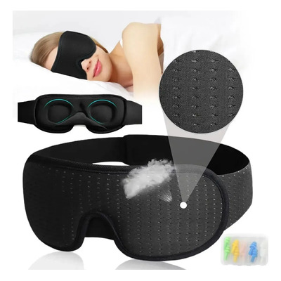 Lejfuxjj Antifaz 3d Para Dormir Adjustable Respirable+tapones Oidos Color Negro, Antifaz Para Dormir Para Una Oscuridad Absoluta, Tejido Transpirable Con Correa Ajustable Para Siestas | MercadoLibre