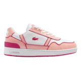 Tenis Lacoste T-clip Mujer Moda Casuales Rosas