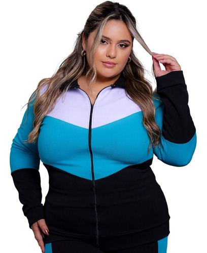 Roupas De Frio Feminina Plus Size Inverno Conjunto C/ Bolso 