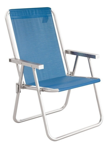 Silla De Playa Pescaria Alta Conforto Forte Mor, 120 Kg, Color Azul Claro