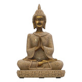 Imagen Decorativa Buda Dorado 3 Posiciones 21cm Importado