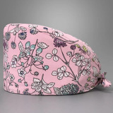 Cofia Clínica Gorro Quirúrgico Diseños Flor Fresa G101