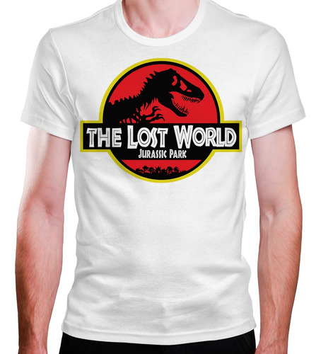Camiseta Masculina Branca The Lost World Jurassic Park