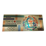 Billete Conmemorativo Juegos Olímpicos Tokyo Laminado Oro 