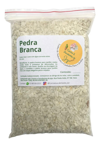 4 Kg Pedrinha Branca Pequena N 1  Vasinho Decoração Terrario