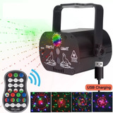 Projetor Holográfico Laser Festa Dj Rgb Led Sensor Rítmico