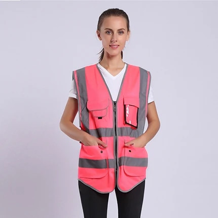 Chaleco De Seguridad Rojo Hi Vis Work Shirt Para Mujer Chale