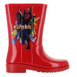 Spider Man Bota Lluvia Marvel Full Plastic Rojo Niño 81719