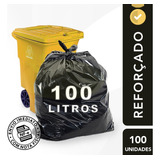 Saco De Lixo Preto 100l Reforçado 75x90cm 7 Micras C/ 100un
