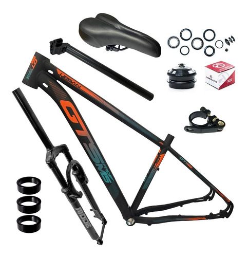 Kit Quadro De Bicicleta Gts Prom5 Aro 29+suspensão+peças Mtb