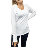 Remeras Escote V ALG. 100% T-basic. - M-larga Talles S Al Xl