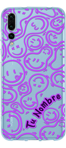 Funda Para Huawei  Para Mujer Happy Faces Con Tu Nombre