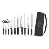 Set 12 Pza Cuchillos Y Accesorios Chef Con Funda Victorinox