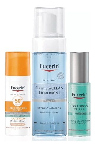 Combo Eucerin Espuma + Hyaluron Filler Booster + Toque Seco