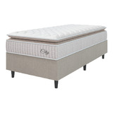 Cama Box Solteiro Molas Ensacadas City Pillow Bege - 110kg