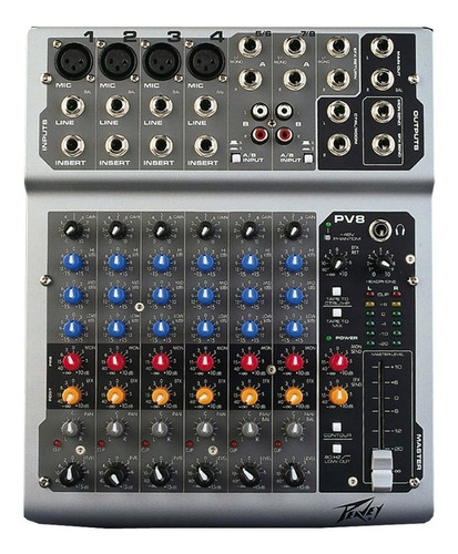 Consola Mixer Peavey Pv8 6 Entradas 4mic 2line St  Oferta!!!