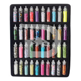 Glitter Decorativo Uñas Manicura X40 Mini Botellas Art Nails