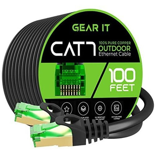 Cable Ethernet Gearit Cat7 Para Exteriores (100 Pies), Lámin