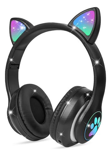 Fone De Ouvido Bluetooth Gato Gatinha Com Led Criança Adulto