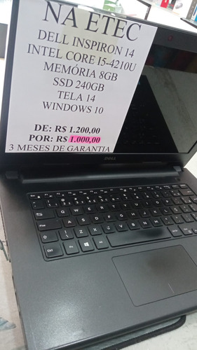 Notebook Dell Inspirion 14 Core I5 4210u