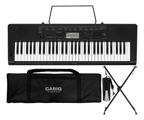 Kit Teclado Casio Ctk3500 Com Capa Suporte Cobertura E Pedal