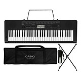 Kit Teclado Casio Ctk3500 Com Capa Suporte Cobertura E Pedal