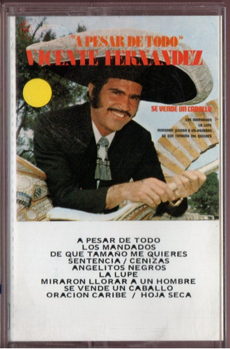 Cassette  A Pesar De Todo  Vicente Fernandez Nuevo -col 1998