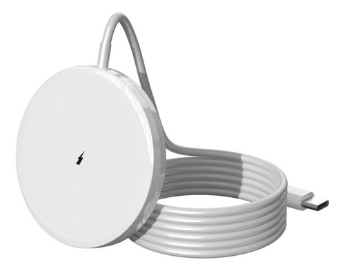 Cargador Inalámbrico Magnético Magsafe Entrada Tipo C Color Blanco