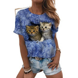 Camiseta Básica Dama Gato 014