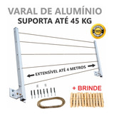 Varal Dobrável Articulável Alumínio De Parede Muro + Brinde