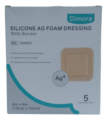 Apósitos Dimora Silicon Foam Ag 10x10cm (similar Mepilex Ag)