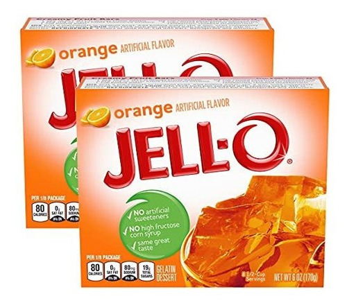Gelatina Jell-o, Naranja 6oz (paquete De 2)