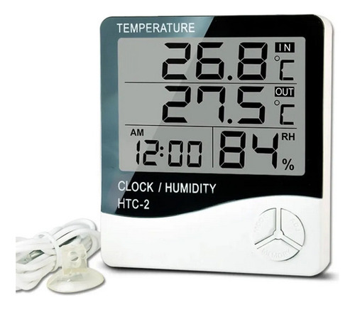 Reloj Termohigrometro Digital Sonda Temperatura Humedad Htc2