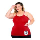 Kit 5 Roupa Feminina Plus Size Regata Básica Alcinha Alça