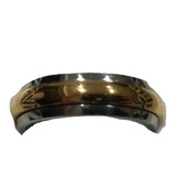 Anillo Alianza Acero Quirúrgico Plateado Combinado Dorado