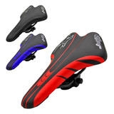 Asiento Bicicleta Mtb Sport Ultra Confortable Color Negro Con Rojo